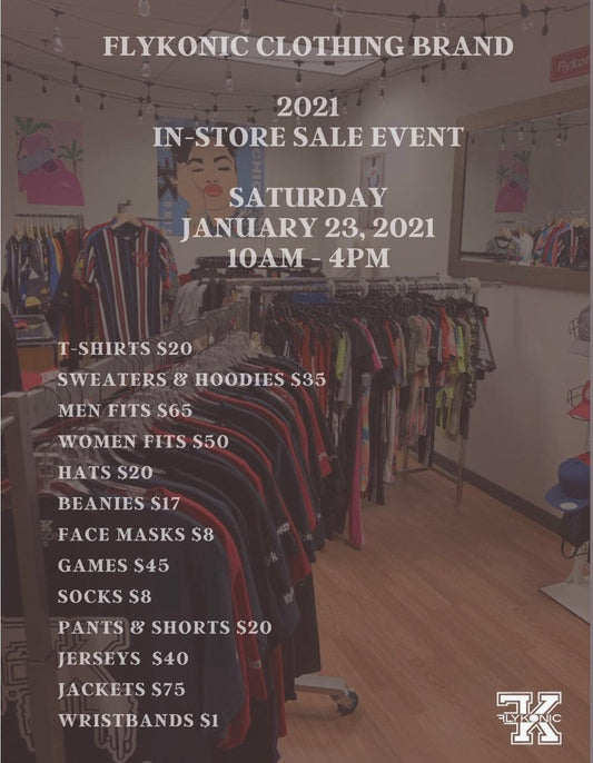 Flykonic Start of Year in Store Sale!